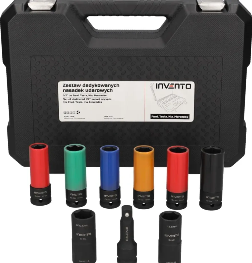 Zestaw nasadek udarowych INVENTO 1/2" do Ford Tesla Kia Hyundai Mercedes